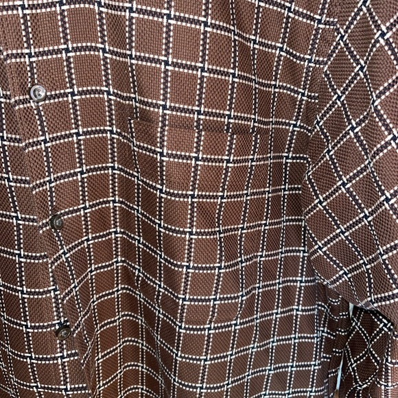 scott barber shirt large Long Sleeve Button Up 100% Linen Plaid - Picture 4 of 5